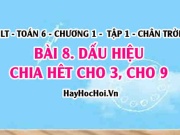 Dấu hiệu chia hết cho 3, cho 9? Toán 6 chân trời Tập 1 chương 1 Bài 8